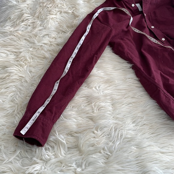 American Eagle outfitters burgundy red collared button up button down shirt sz S - Picture 14 of 17